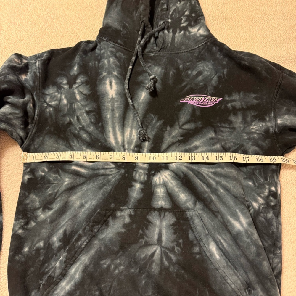 Santa Cruz Broken Dot Tie Dye Hoodie Sweatshirt Skateboards Black Purple Skate - Picture 5 of 8